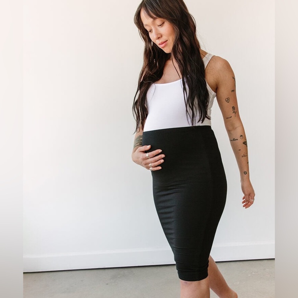 Black Maternity Pencil Skirt